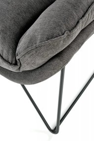 Fotoliu Volker gri inchis/negru H78 cm