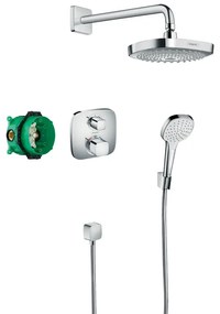 Set de dus Hansgrohe, Croma Select E, cu baterie termostatata Ecostat E, crom