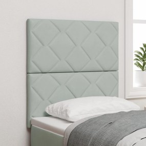 vidaXL Tăblie cap Pe perete Geometric Manual Gri deschis 80 cm Catifea