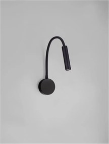 Aplica cu reader LED cu brat flexibil IP44 SONICA negru