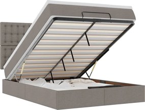 vidaXL Cadru de pat otoman cu saltea Taupe 140x190cm Material