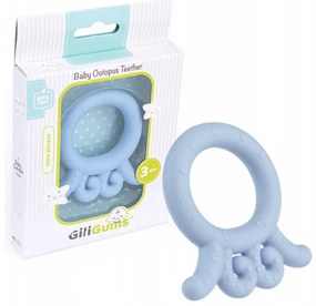 GiliGums Baby scobitoare de silicon Baby Caracatiță Teether, 3m+, Sf. albastru, 1 buc