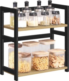 Etajera pentru birou NORDEKO 41x41 cm, neagra / stejar artisan