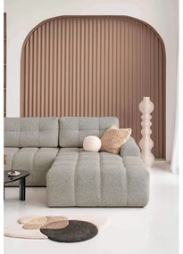 Colțar modular maro deschis extensibil/cu spațiu de depozitare (cu colț pe partea dreaptă) Lulu – Miuform