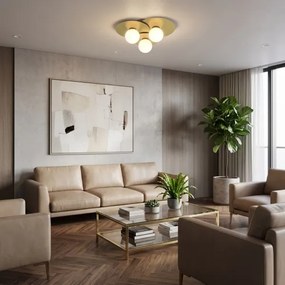 Plafonieră FLAT, 3xE27/15W/230V, 55x60 cm, auriu