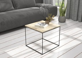 Masuta de cafea, 50x50 cm, ADRK Furniture (Culoare: Alb / Negru)