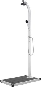 vidaXL Duș de grădină cu bază gri, 220 cm, aluminiu