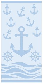 Prosop de plajă albastru deschis din bumbac din frotir 70x140 cm Anchor – B.E.S.