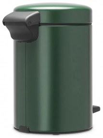 Cos de gunoi cu pedala Brabantia NewIcon 1003196, 3 L, Inchidere lina, Baza antiderapanta, Verde inchis