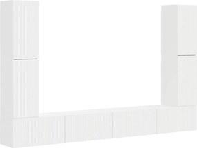 vidaXL Set comodă TV 8 pcs Alb Lemn compozit