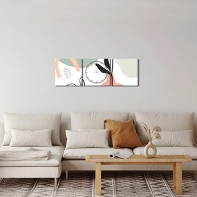 Tablou - Flori într-o vază N⁰3 (cu ceas) (90x30 cm)