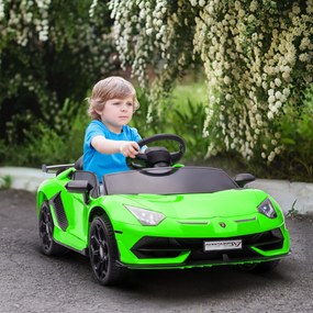 HOMCOM Mașinuță Electrică pentru Copii de 3-5 Ani cu Uși Fluture și Telecomandă, 107,5x63x42 cm, Verde | Aosom Romania