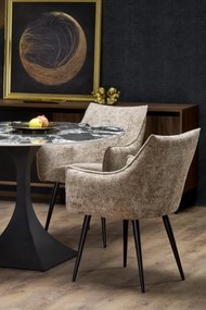 Masa rotunda Manuel marmura neagra/negru - ø120/h77 cm