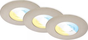 Briloner 7605032 - Set 3x LED, corp de iluminat încastrat pentru baie, 3xLED/4,9W/230V, IP44, crom mat