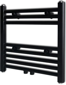 vidaXL Radiator port-prosop încălzire centrală baie, drept, negru, 480x480 mm