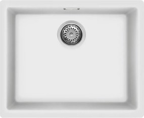 Chiuveta de bucatarie cu montare sub si pe blat SMEG Quadra VZP56B, 56 cm, Antibacteriana, Rezistenta la zgarieturi si la razele UV, Alb