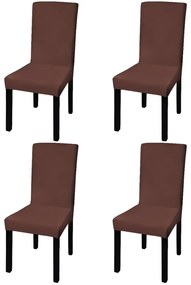 vidaXL Huse de scaun elastice drepte, 4 buc., maro