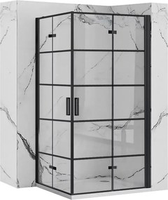 Cabina de dus patrata cu usi plabile Rea Molier 100x100 negru