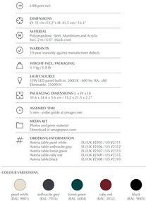 Veioza LED design scandinav Asteria table - anthracite grey 2306 VTC