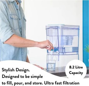 Dozator cu filtrare apa Aqua Optima Perfect Pour WD1003, 8,2 l, Filtrare in 5 etape, Fara BPA, Evolve+, Alb/Transparent