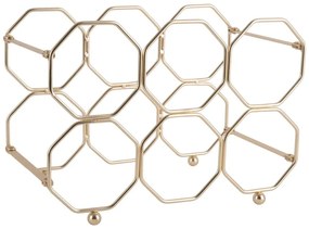 Suport pliabil din metal pentru sticle de vin PT LIVING Honeycomb, auriu