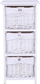 Organizator RAFAELLO 3, lemn/rachita, alb, 36x37x76 cm