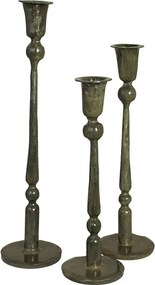 Suport pentru lumânare din metal H28 cm, „Meja Olive Green”