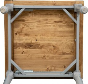 Masa pliabila, L90(180) 90 H80 cm, culoare natur gri antic, Lemn masiv