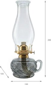 Brilagi - Lampă cu petrol MERLIN, fumurie/gri