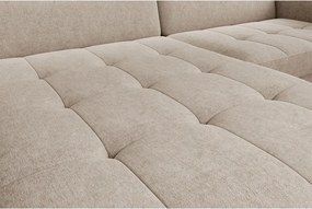 Colțar bej extensibil/cu spațiu de depozitare cu tapițerie din chenille (cu colț pe partea stângă/cu șezlong) Gomsi – ELTAP