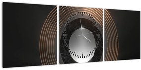 Tablou - Abstracție, luna peste apă (cu ceas) (90x30 cm)