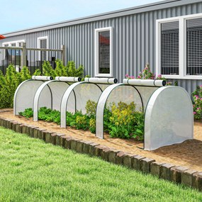 Outsunny Seră, seră din folie rezistentă la iarnă cu ușă cu fermoar rulabilă 395 x 100 x 80 cm Alb | Aosom Romania