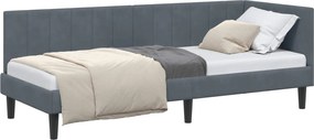 vidaXL Cadru de pat colțar Gri închis 80 cm x 200 cm Catifea
