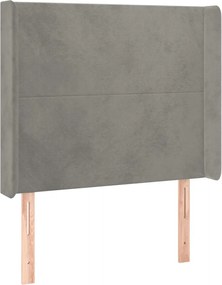 vidaXL Tăblie de pat cu aripioare gri deschis 103x16x118/128cm catifea