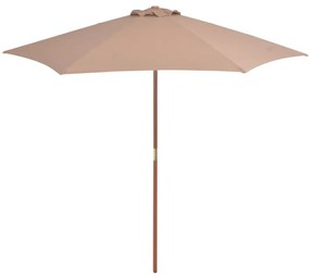 Umbrela de soare de exterior cu stalp din lemn, taupe, 270 cm Gri taupe