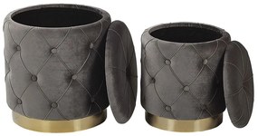Set 2 buc. taburete POLE (stofă) (gri) (cu sp. depozitare). 1019123