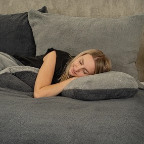 Lenjerie de pat din blăniță 4Home Teddy gri,140 x 200 cm, 70 x 90 cm