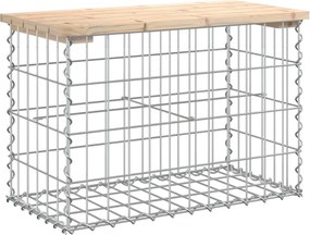vidaXL Bancă de grădină, design gabion, 63x31,5x42 cm, lemn masiv pin