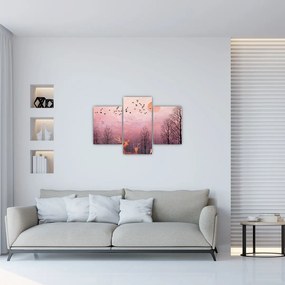 Tablou - Căprioare în strălucirea apusului de soare (90x60 cm)