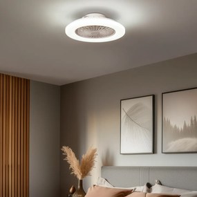 Ventilator de tavan alb 48,5 cm incl. LED Dimmable in Kelvin cu telecomandă - Clemo