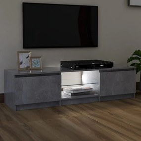 Comoda TV cu lumini LED, gri beton, 140x40x35,5 cm 1, Gri beton, 140 x 40 x 35.5 cm