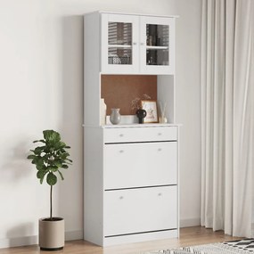 vidaXL Dulap înalt ALTA, alb, 77x35x188 cm, lemn masiv de pin