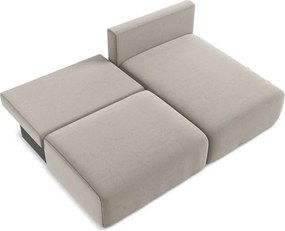 Colțar taupe extensibil/cu spațiu de depozitare cu tapițerie din catifea (cu colț pe partea dreaptă/cu șezlong) Kalena – Makamii