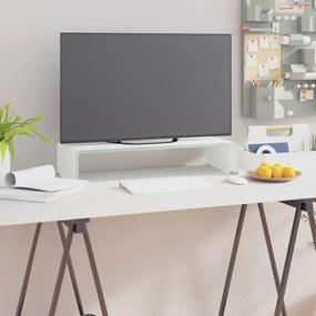 Suport TV stativ monitor, sticla, alb, 60x25x11 cm, 1, Alb, 60 x 25 x 11 cm
