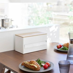 Suport orizontal pentru prosoape de bucătărie din hârtie alb din metal Rin – YAMAZAKI