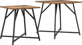 vidaXL Set măsuțe laterale 2 pcs Lemn vechi și negru