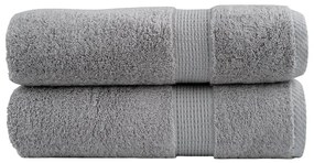 vidaXL Prosoape de baie premium SOLUND 2 buc gri 100x150cm 600gsm