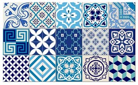 Set 15 autocolante de perete Ambiance Azur, 10 x 10 cm