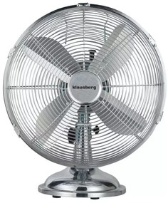Ventilator metalic pentru birou 30 cm Klausberg KB7537, argintiu