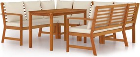 vidaXL Set mobilier de grădină cu perne, 7 piese, lemn masiv de acacia